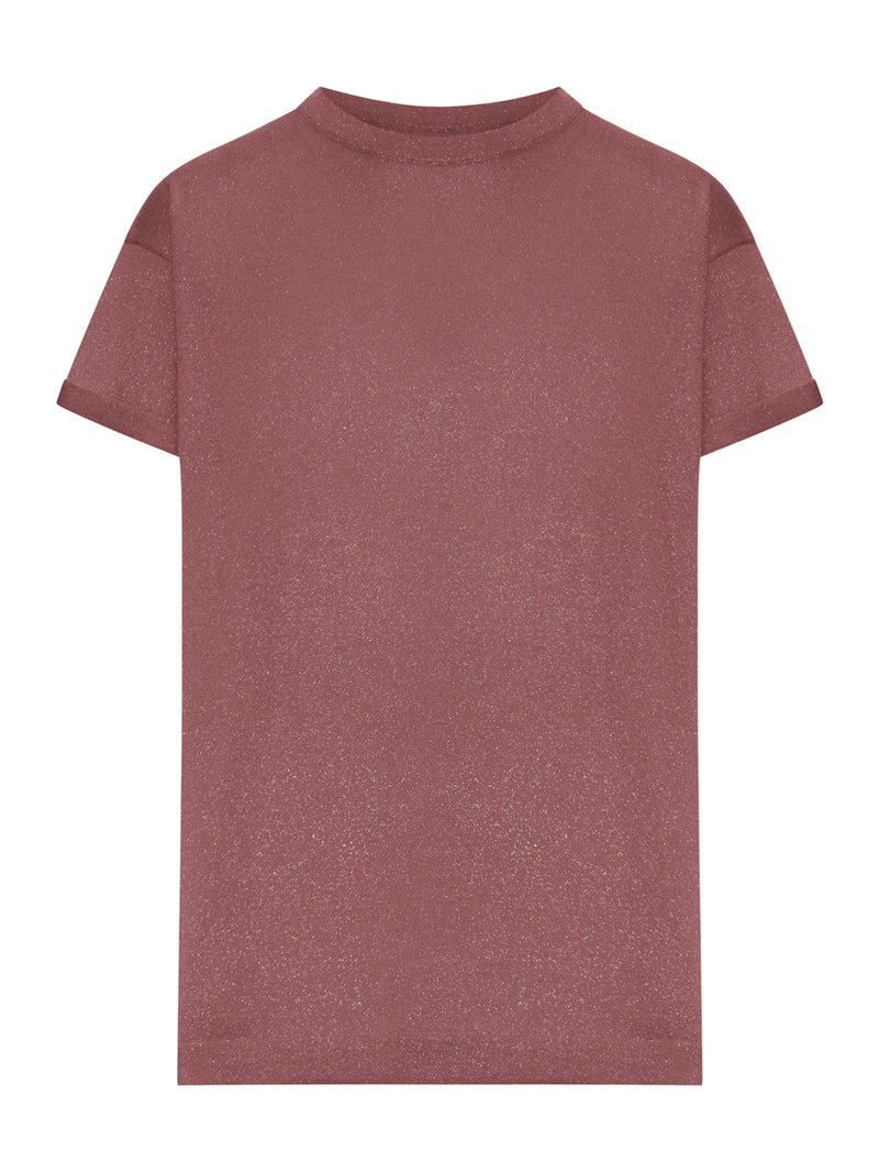 T-SHIRT IN CASHMERE E SETA LUREX