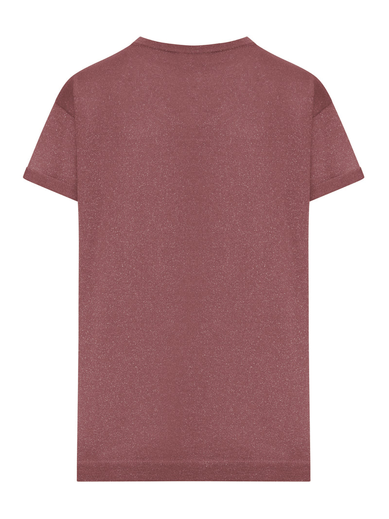 T-SHIRT IN CASHMERE E SETA LUREX