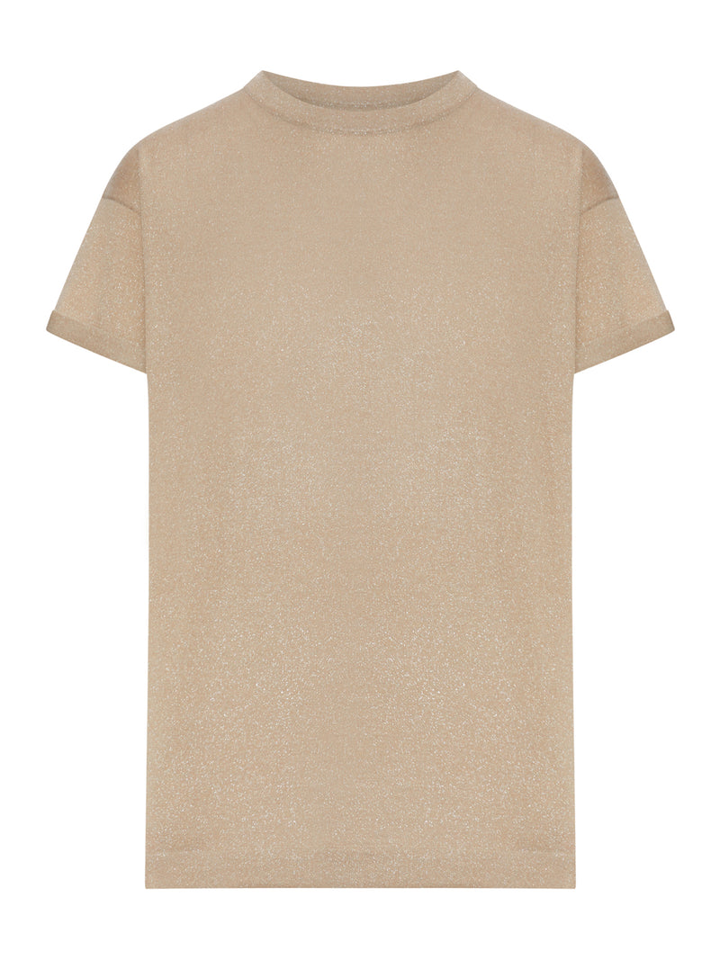 T-SHIRT IN CASHMERE E SETA LUREX