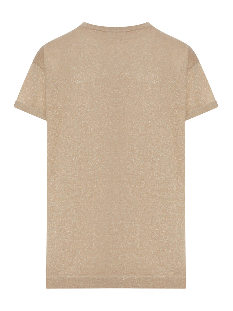 T-SHIRT IN CASHMERE E SETA LUREX