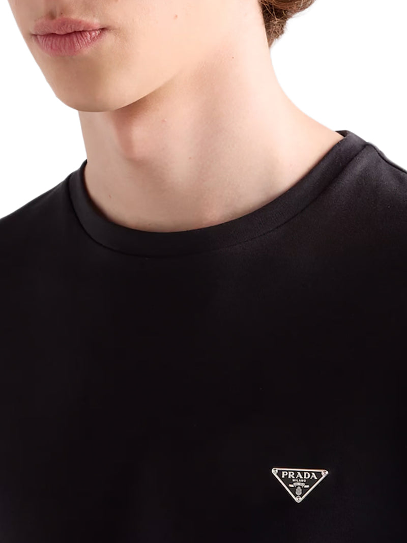 T-SHIRT IN COTONE CON PLACCA LOGO