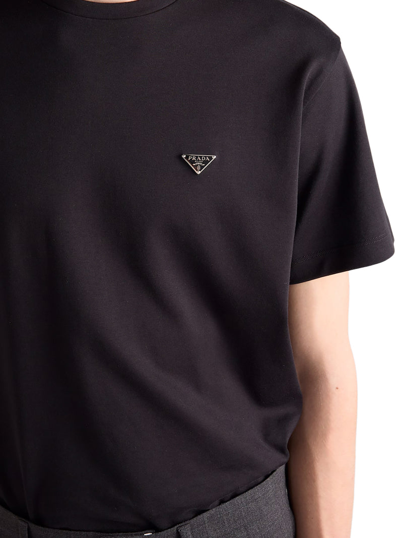 T-SHIRT IN COTONE CON PLACCA LOGO