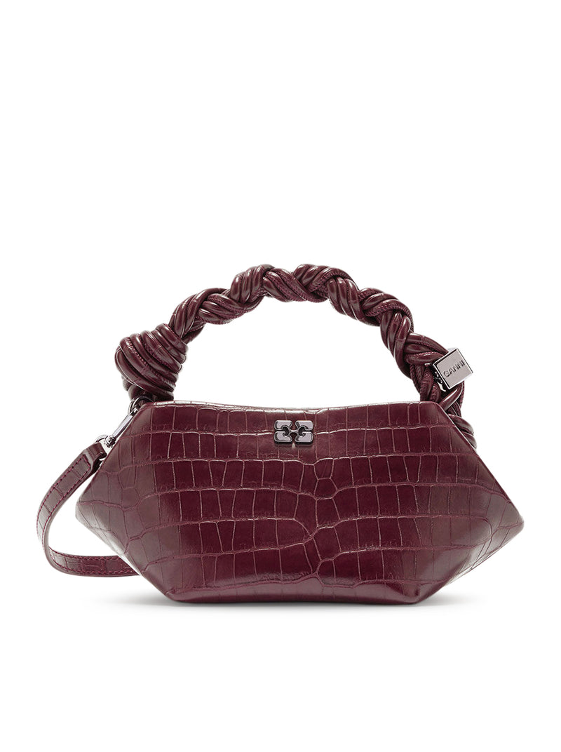 MINI BORSA BOU BURGUNDY EFFETTO COCCODRILLO