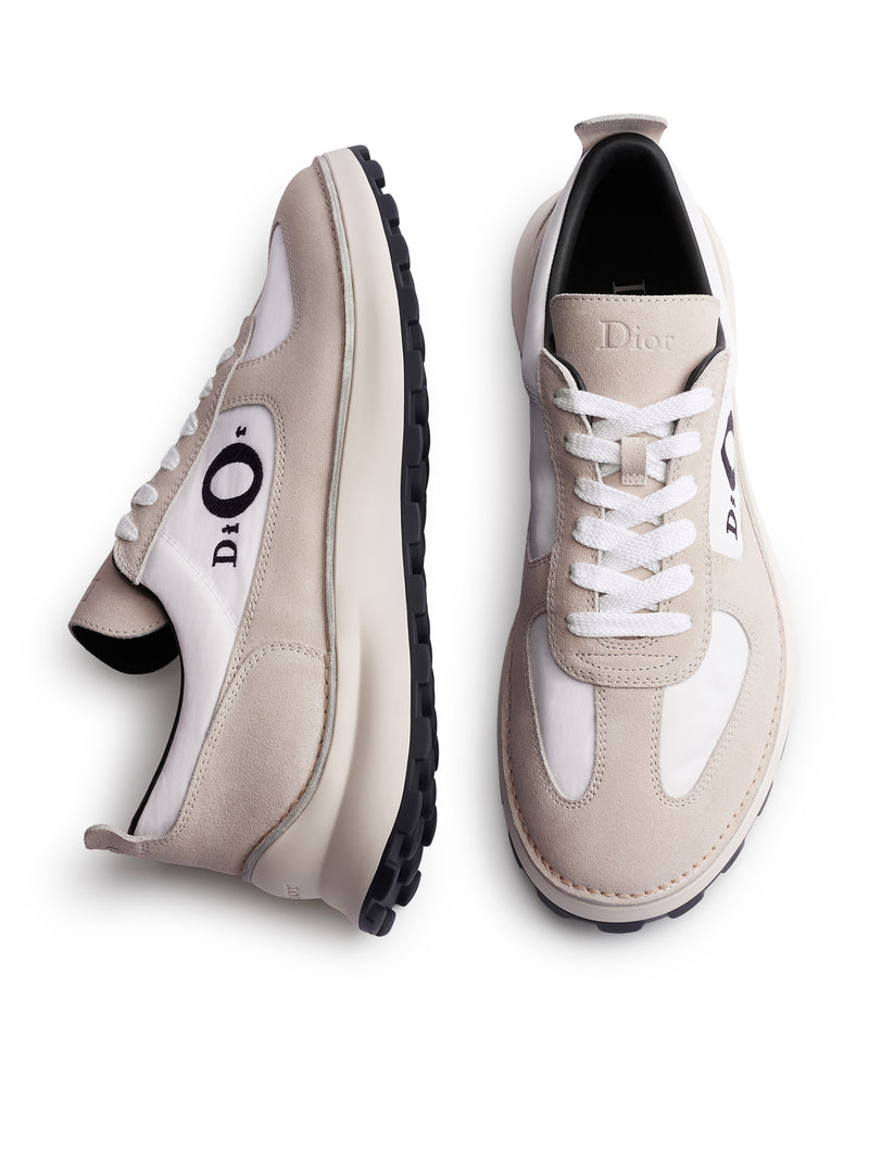 SNEAKERS SQUASH IN PELLE DI VITELLO SCAMOSCIATA E IN TESSUTO TECNICO