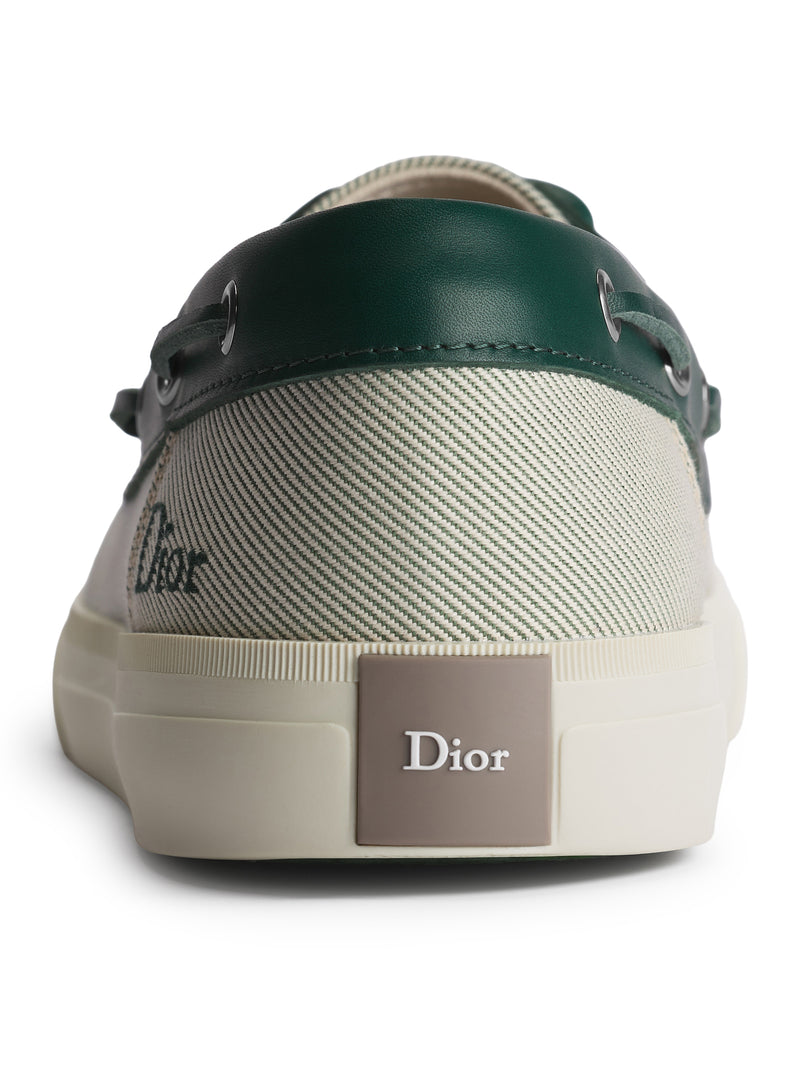 SCARPE DA BARCA CHESTER DIORIVIERA IN TELA DI COTONE E PELLE DI VITELLO