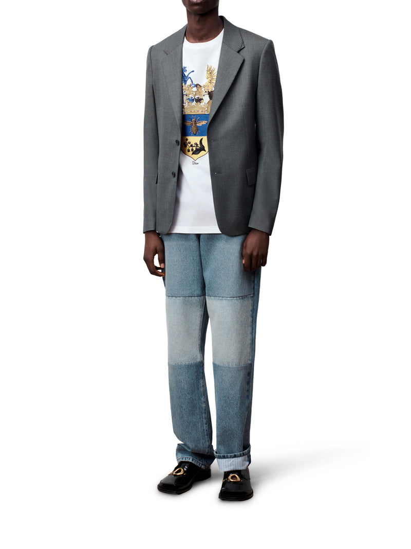 JEANS LUNGHI CON VESTIBILITÀ REGOLARE IN TWILL DI COTONE BLU