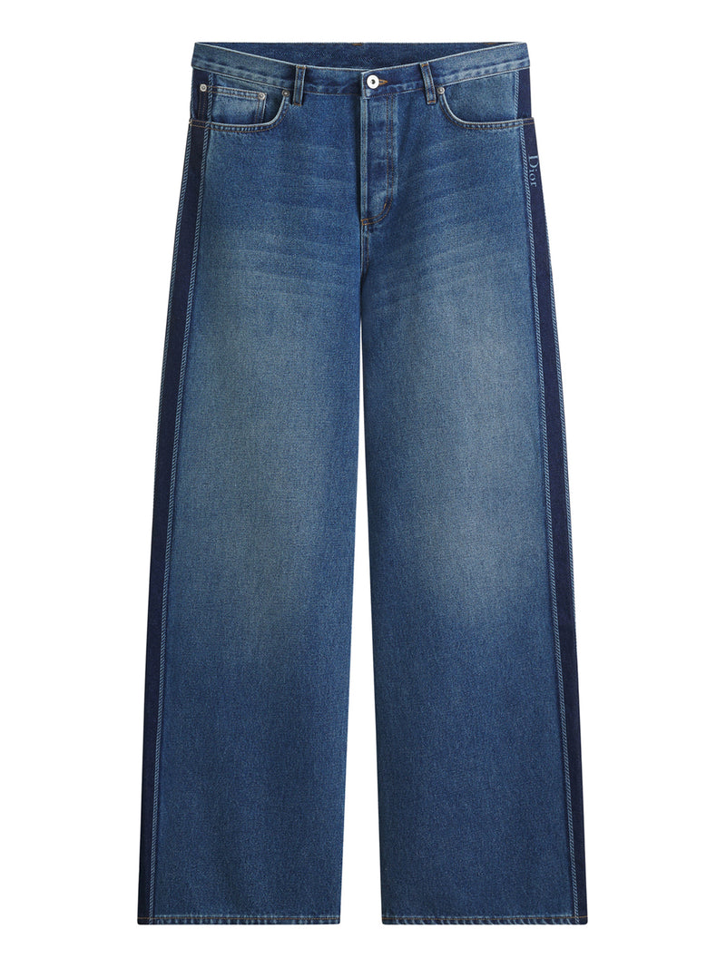 JEANS BAGGY IN TWILL DI COTONE BLU