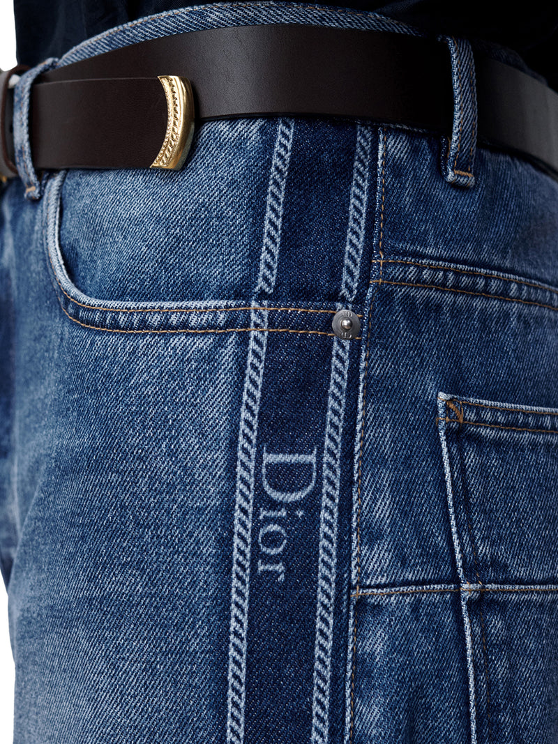 JEANS BAGGY IN TWILL DI COTONE BLU