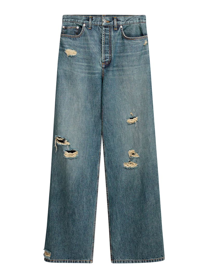 JEANS LARGHI IN TWILL DI COTONE