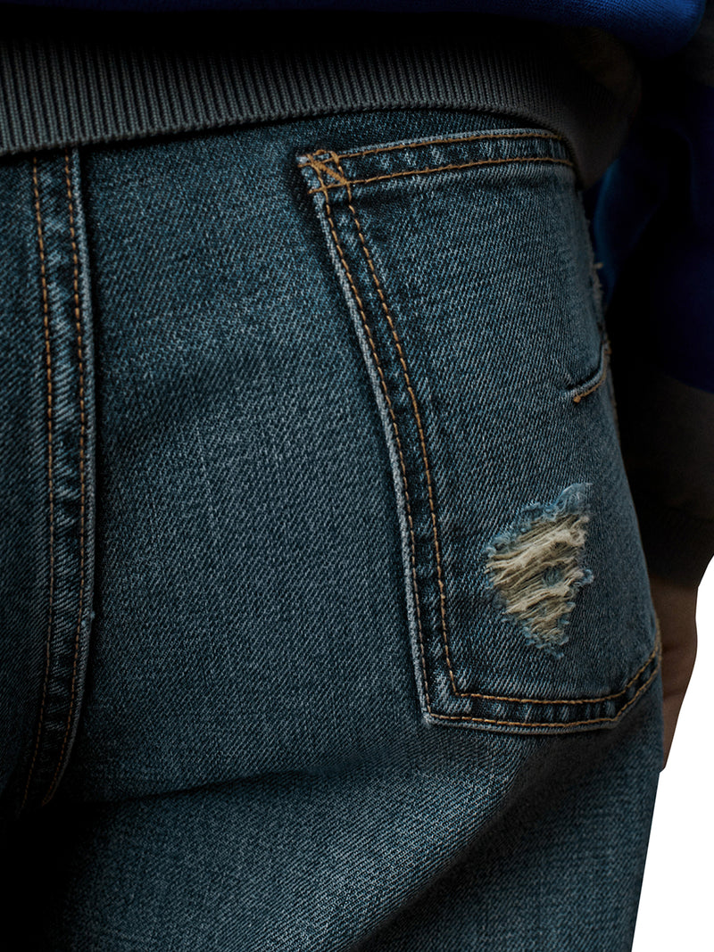 JEANS LARGHI IN TWILL DI COTONE