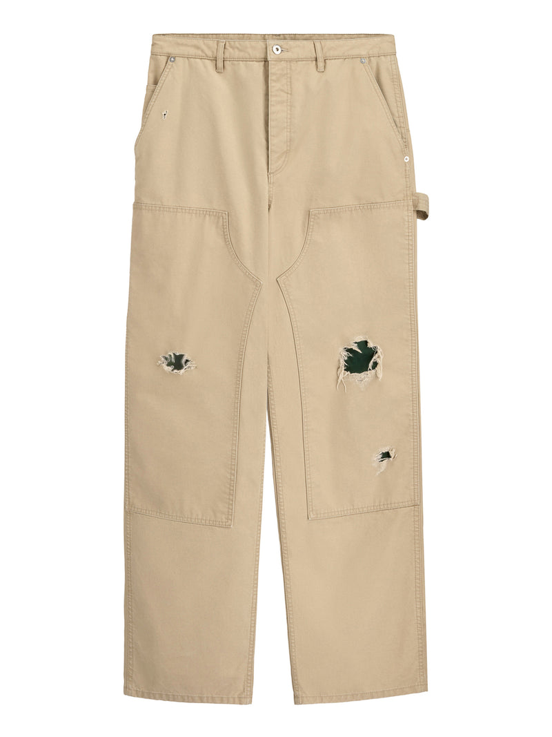 JEANS STILE CARPENTIERE IN TWILL DI COTONE BEIGE