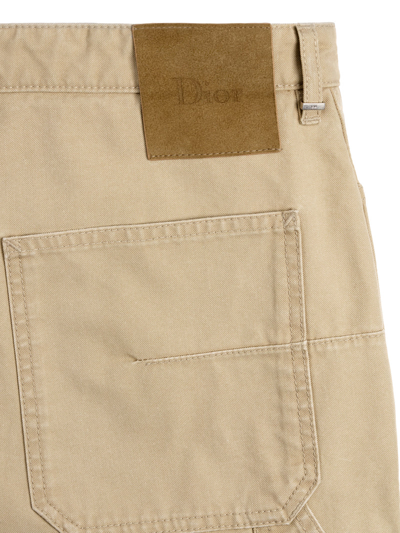 JEANS STILE CARPENTIERE IN TWILL DI COTONE BEIGE
