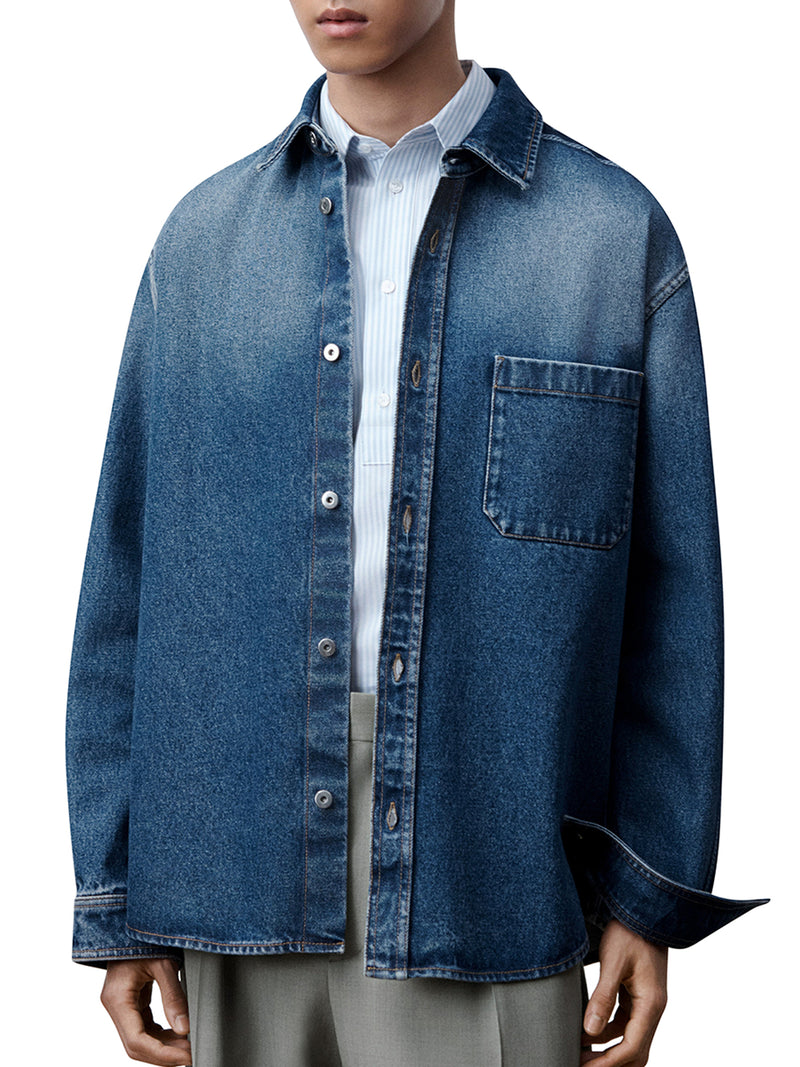 GIACCA-CAMICIA IN TWILL DI COTONE