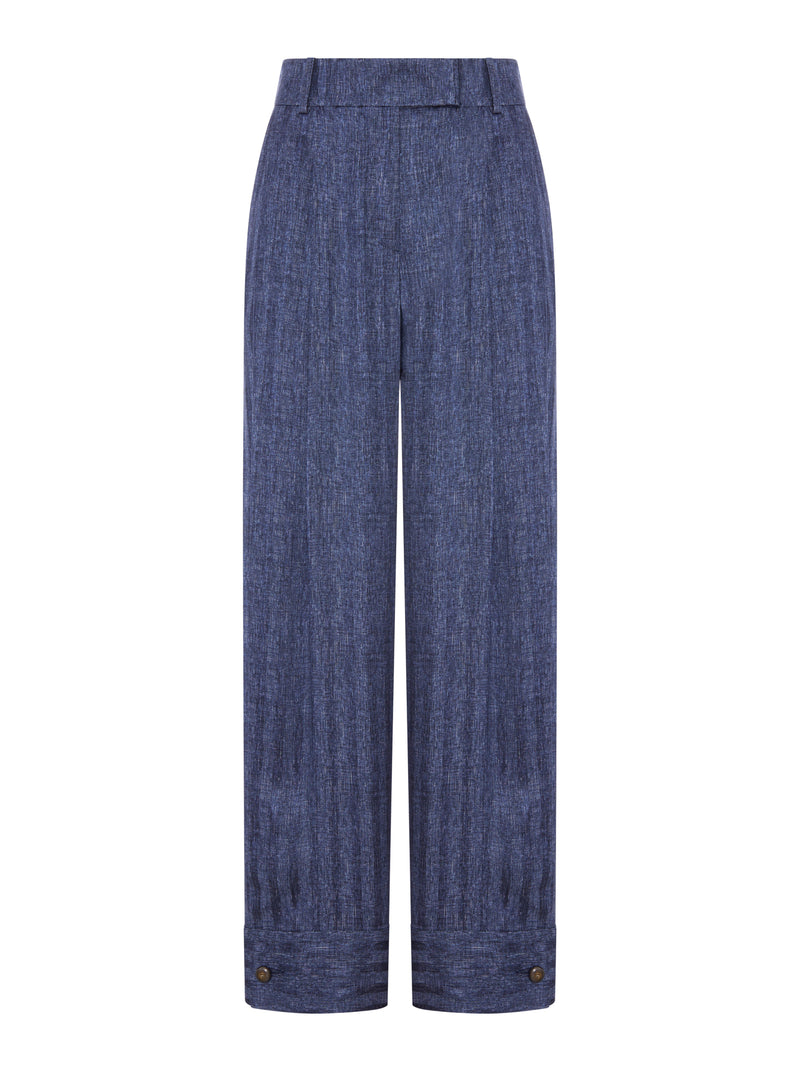 PANTALONI CON PINCES IN SETA STAMPATA