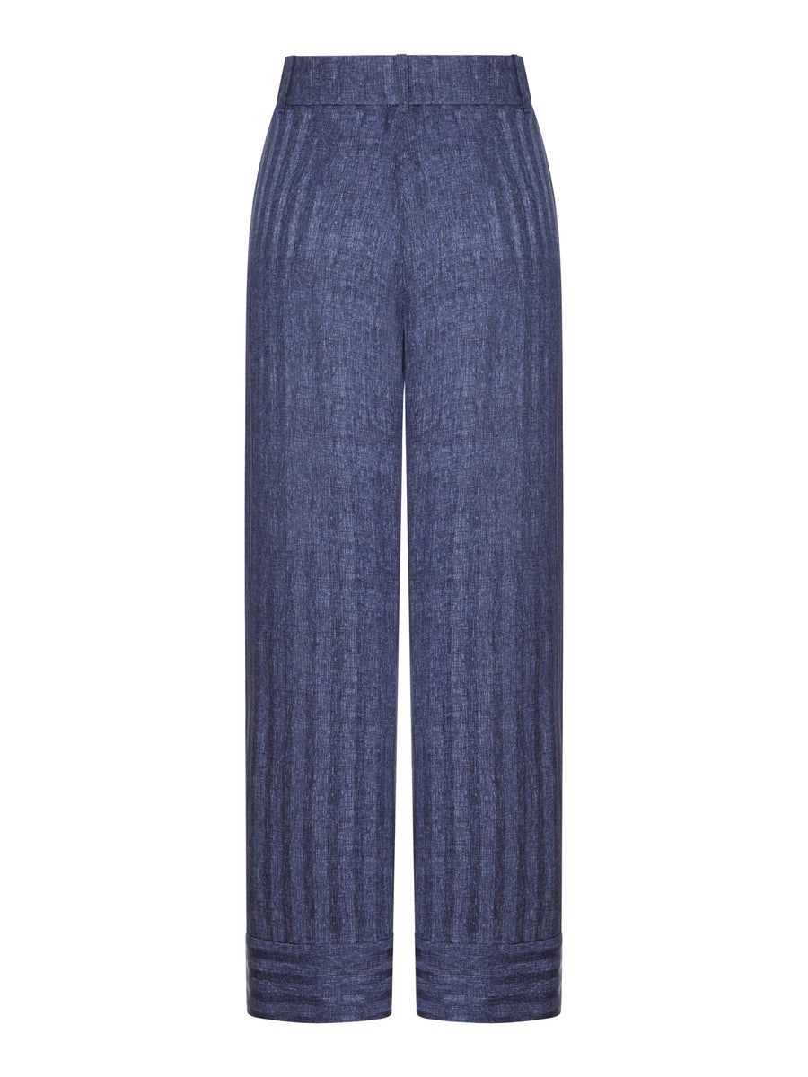 PANTALONI CON PINCES IN SETA STAMPATA