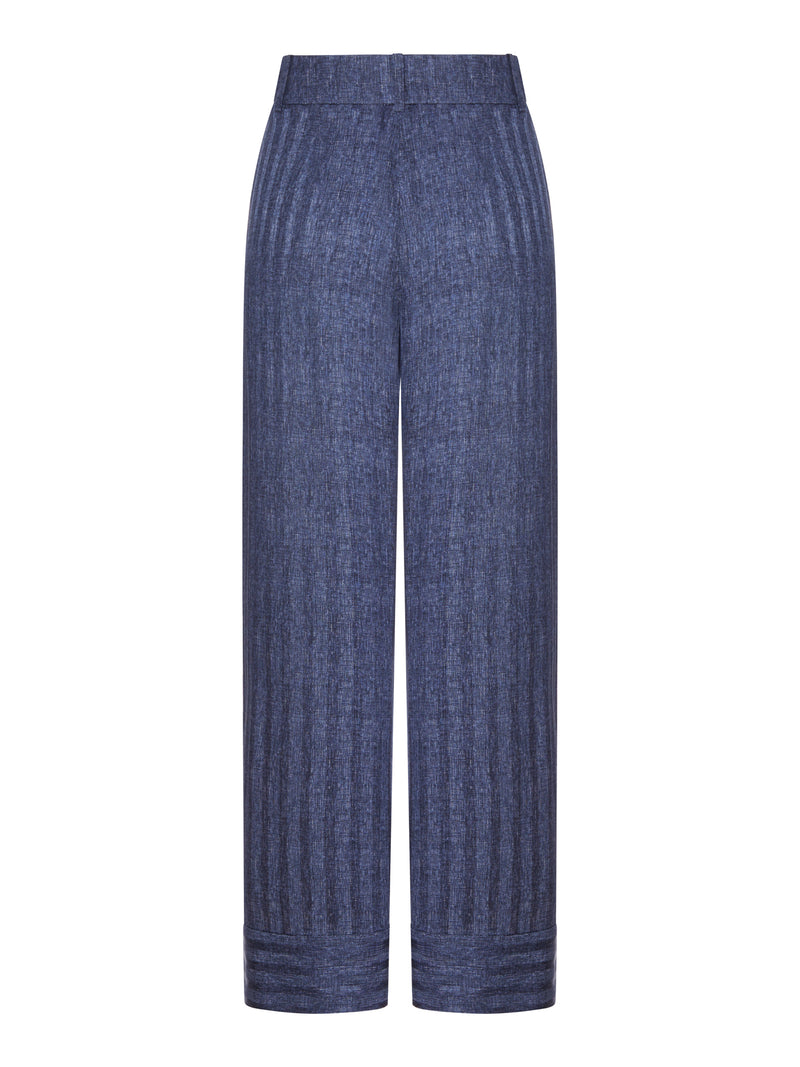 PANTALONI CON PINCES IN SETA STAMPATA