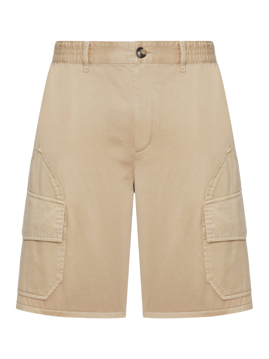 SHORTS IN LEGGERO RASO DI COTONE LAVATO