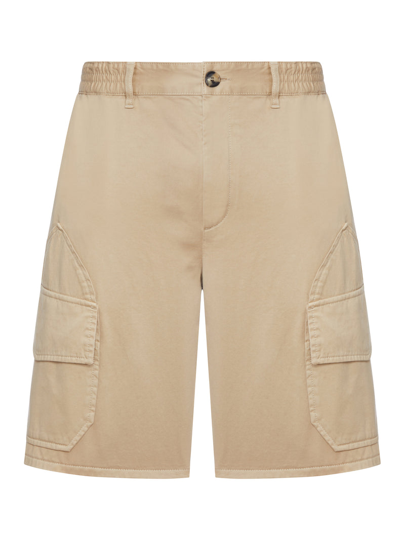 SHORTS IN LEGGERO RASO DI COTONE LAVATO