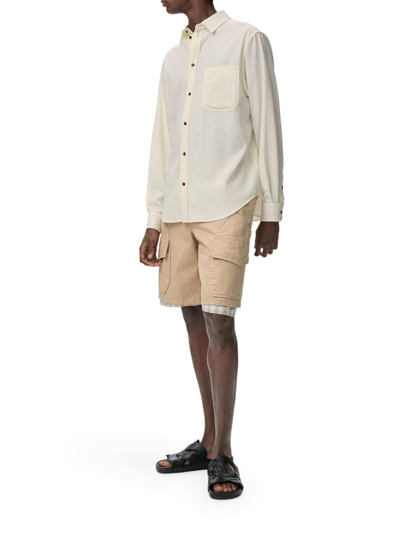 SHORTS IN LEGGERO RASO DI COTONE LAVATO