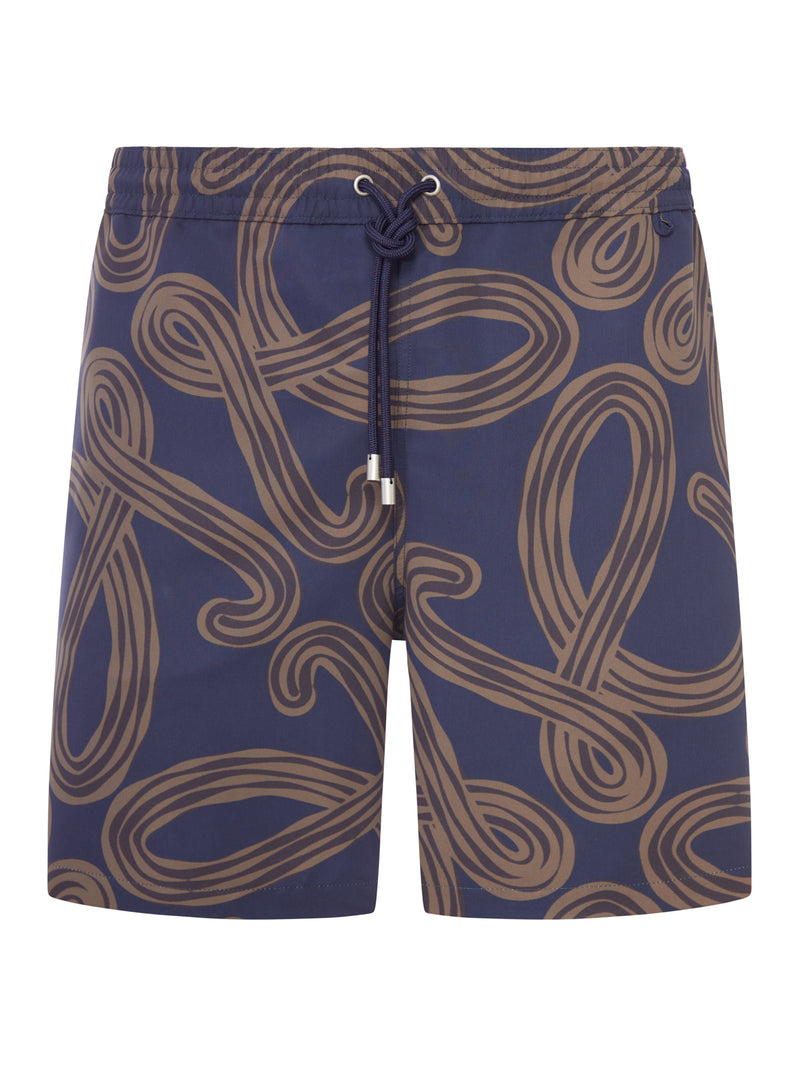 COSTUME DA BAGNO IN TESSUTO TECNICO CON STAMPA ANAGRAM ALL-OVER