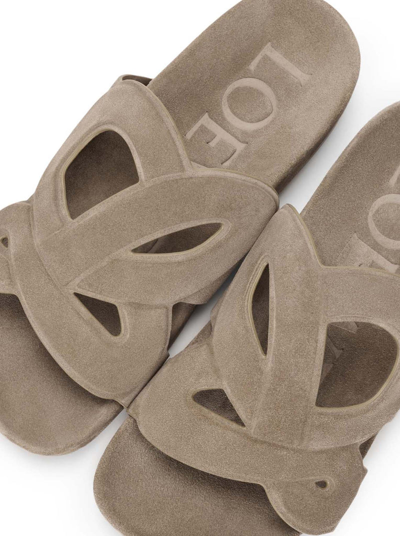 SLIDE EASE MONOGRAM IN PELLE SCAMOSCIATA