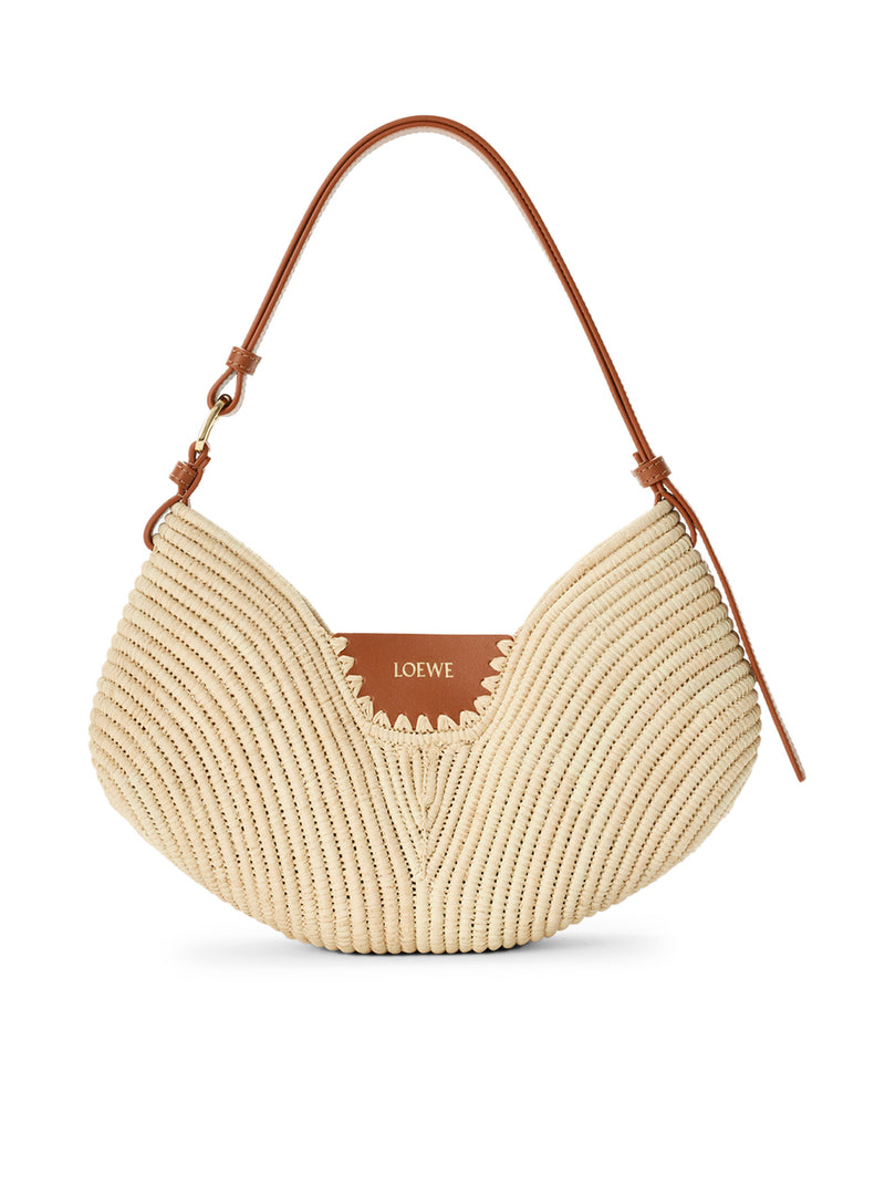 BORSA LOEWE SWING MEDIA IN RAFIA E PELLE DI VITELLO