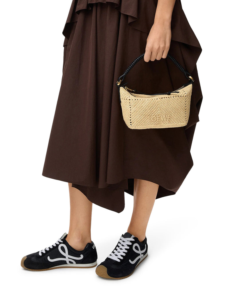 BORSA CALA MINI IN PELLE DI VITELLO E RAFIA