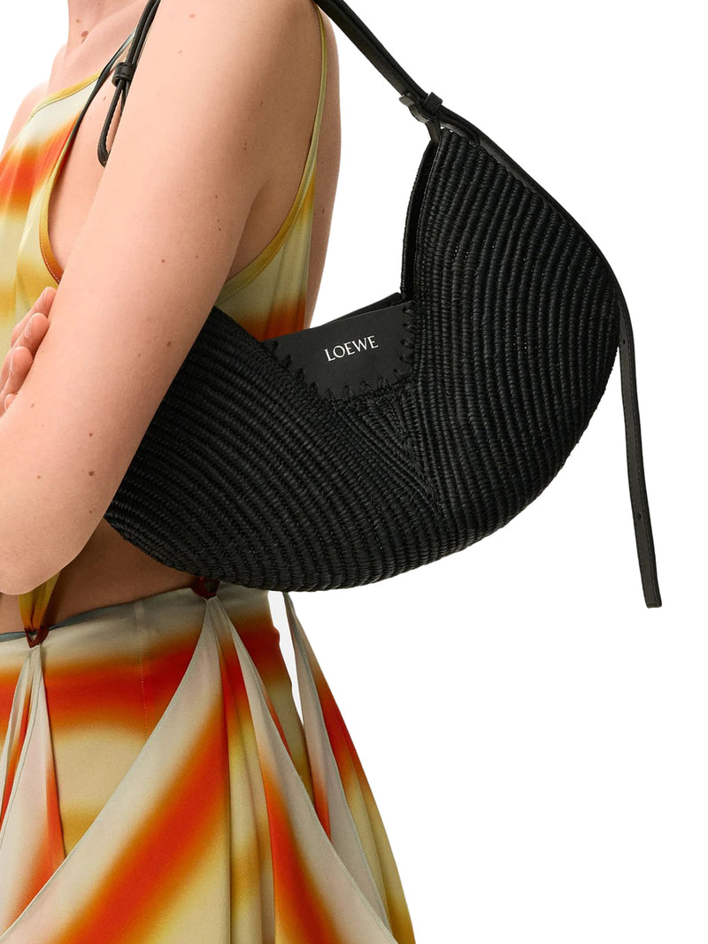 BORSA LOEWE SWING MEDIA IN RAFIA E PELLE DI VITELLO