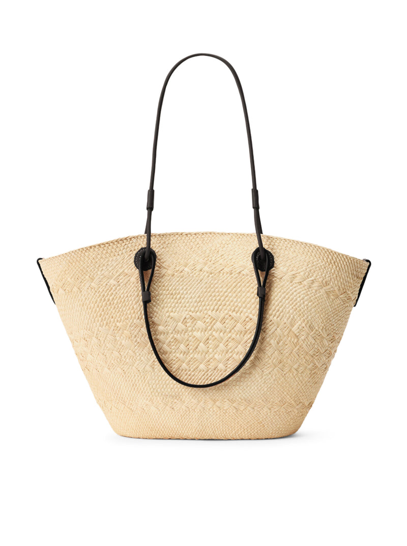BORSA ANAGRAM BASKET MEDIA IN PALMA IRACA E PELLE DI VITELLO