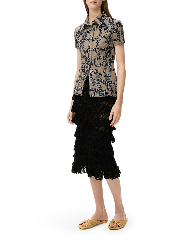 CAMICIA IN SPUGNA CON JACQUARD ANAGRAM ALL-OVER
