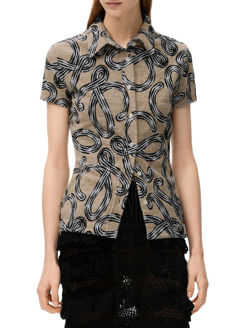 CAMICIA IN SPUGNA CON JACQUARD ANAGRAM ALL-OVER