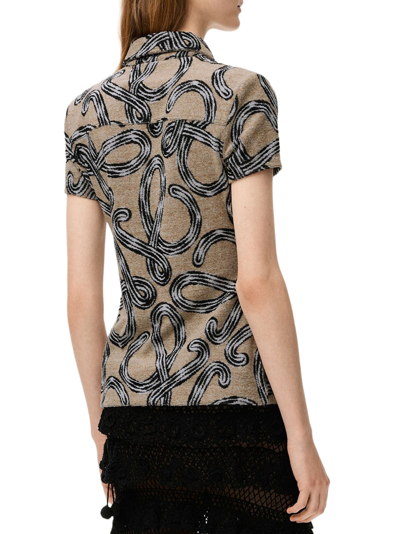 CAMICIA IN SPUGNA CON JACQUARD ANAGRAM ALL-OVER