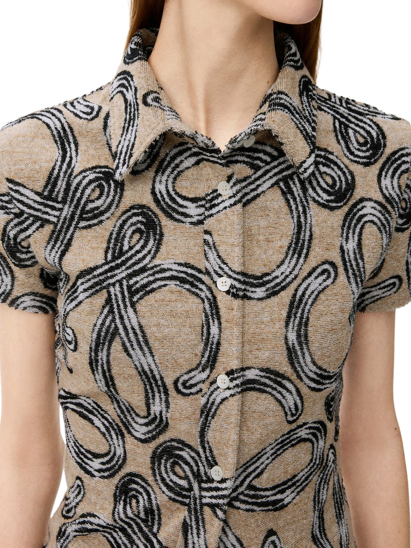 CAMICIA IN SPUGNA CON JACQUARD ANAGRAM ALL-OVER