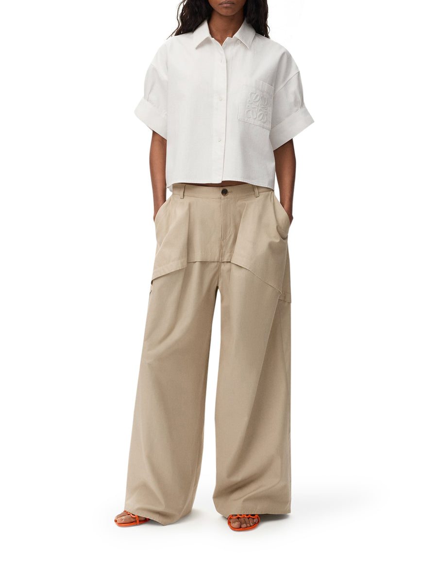 PANTALONI IN COTONE LEGGERO CON COSTRUZIONE ASIMMETRICA A PANNELLI