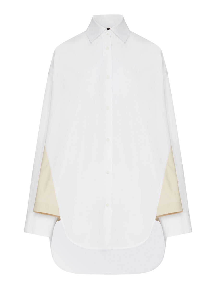 CAMICIA ASIMMETRICA IN POPELINE DI COTONE