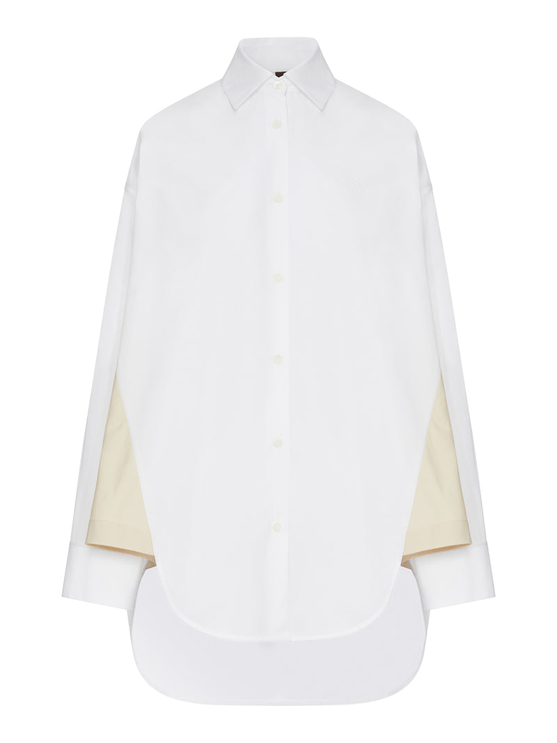 CAMICIA ASIMMETRICA IN POPELINE DI COTONE