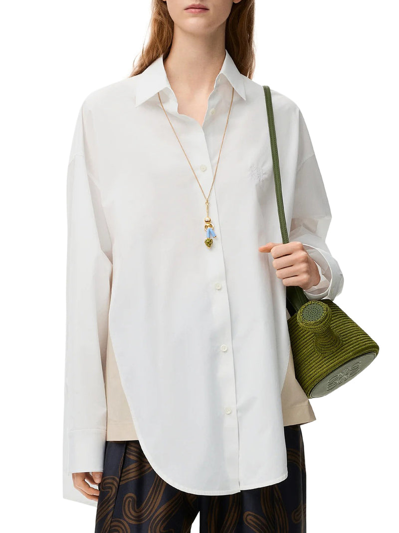 CAMICIA ASIMMETRICA IN POPELINE DI COTONE