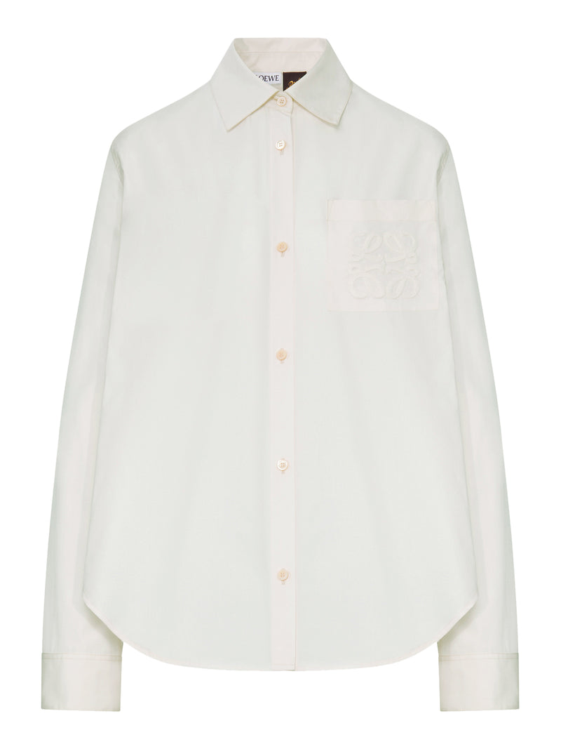 CAMICIA IN DENIM DI COTONE CON RICAMO ANAGRAM