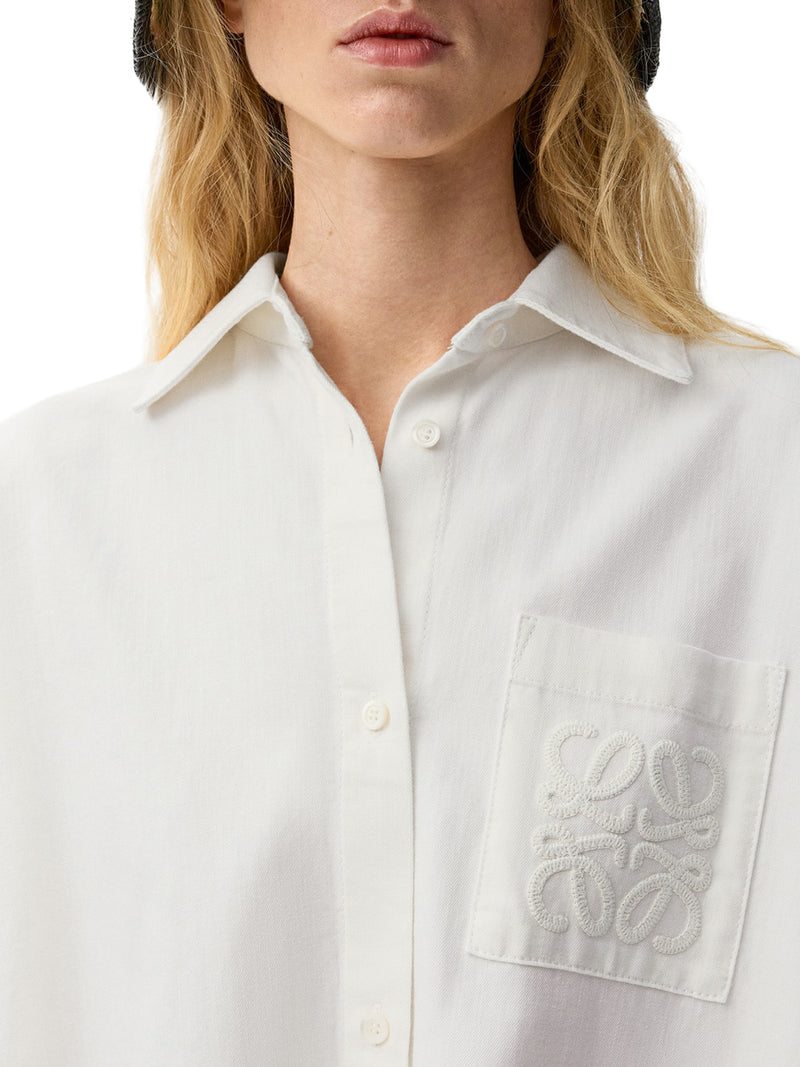 CAMICIA IN DENIM DI COTONE CON RICAMO ANAGRAM