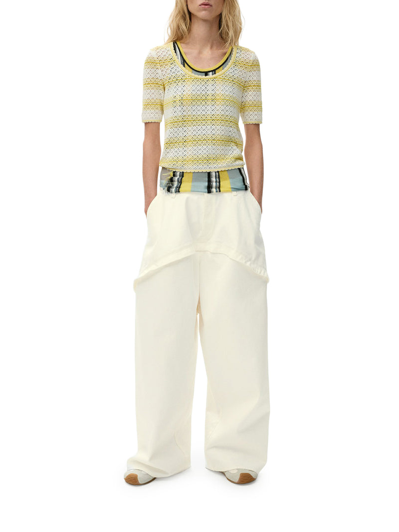 PANTALONI IN DENIM CON COSTRUZIONE ASIMMETRICA A PANNELLI