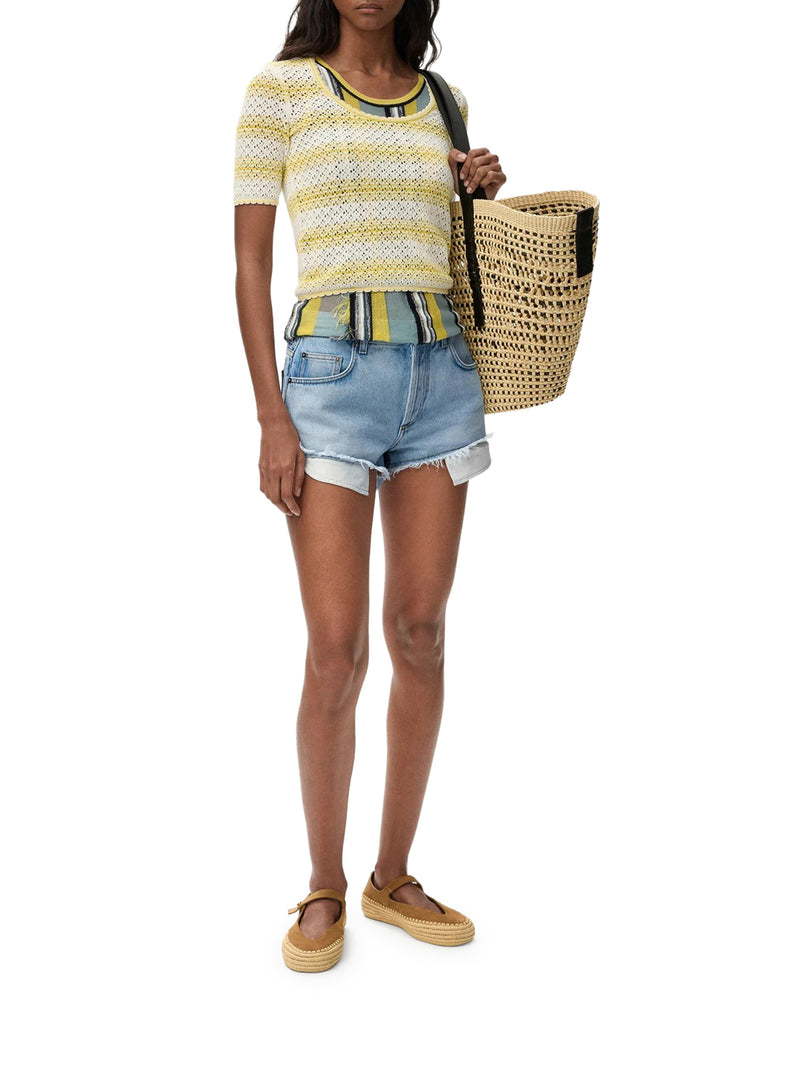 SHORT IN DENIM CON MOTIVO ANAGRAM