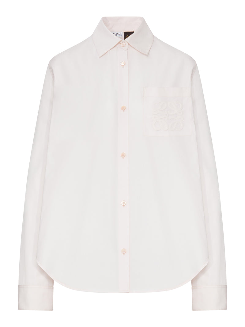 CAMICIA IN POPELINE DI COTONE CON RICAMO ANAGRAM