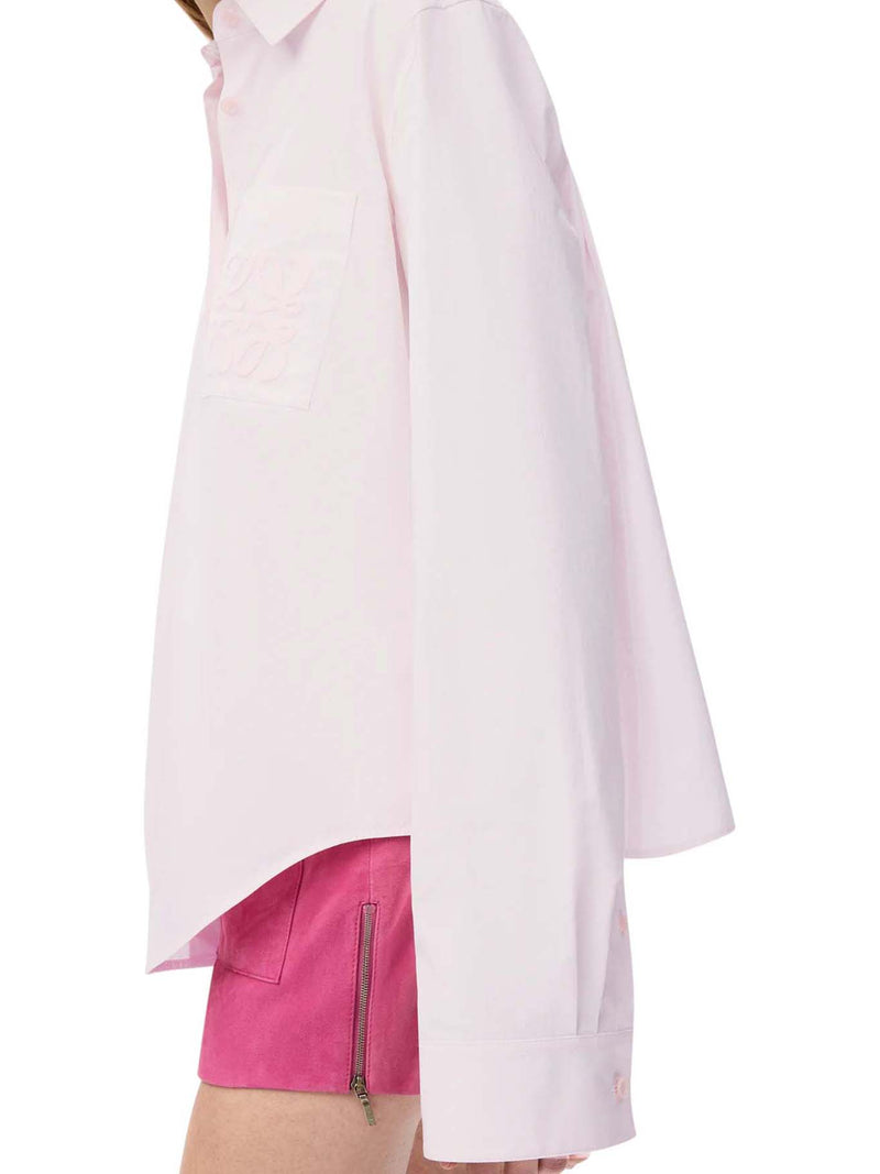 CAMICIA IN POPELINE DI COTONE CON RICAMO ANAGRAM