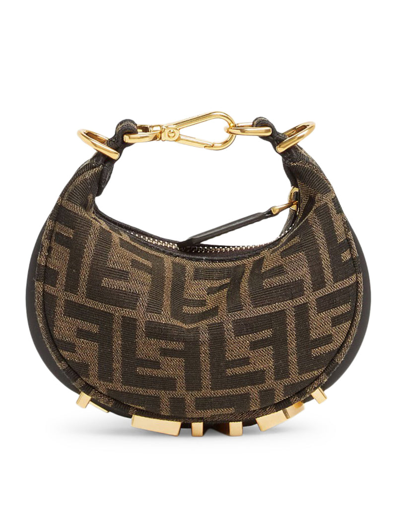 NANO FENDIGRAPHY CHARM IN TESSUTO MARRONE