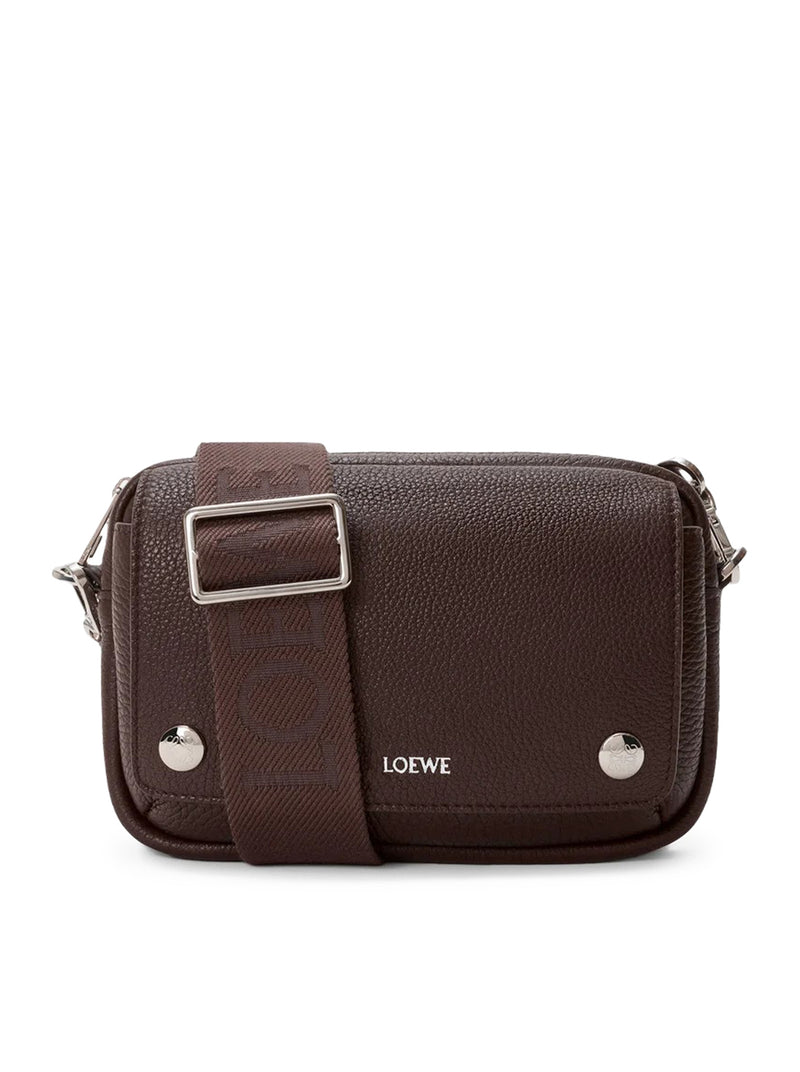 BORSA MESSENGER PEBBLE PICCOLA IN MORBIDA PELLE DI VITELLO GRANATA