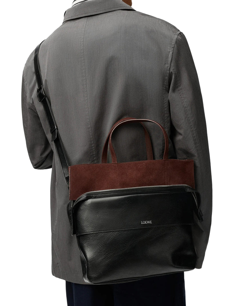 BORSA TOTE SWITCH PICCOLA IN VITELLO EFFETTO CARTA E PELLE SCAMOSCIATA