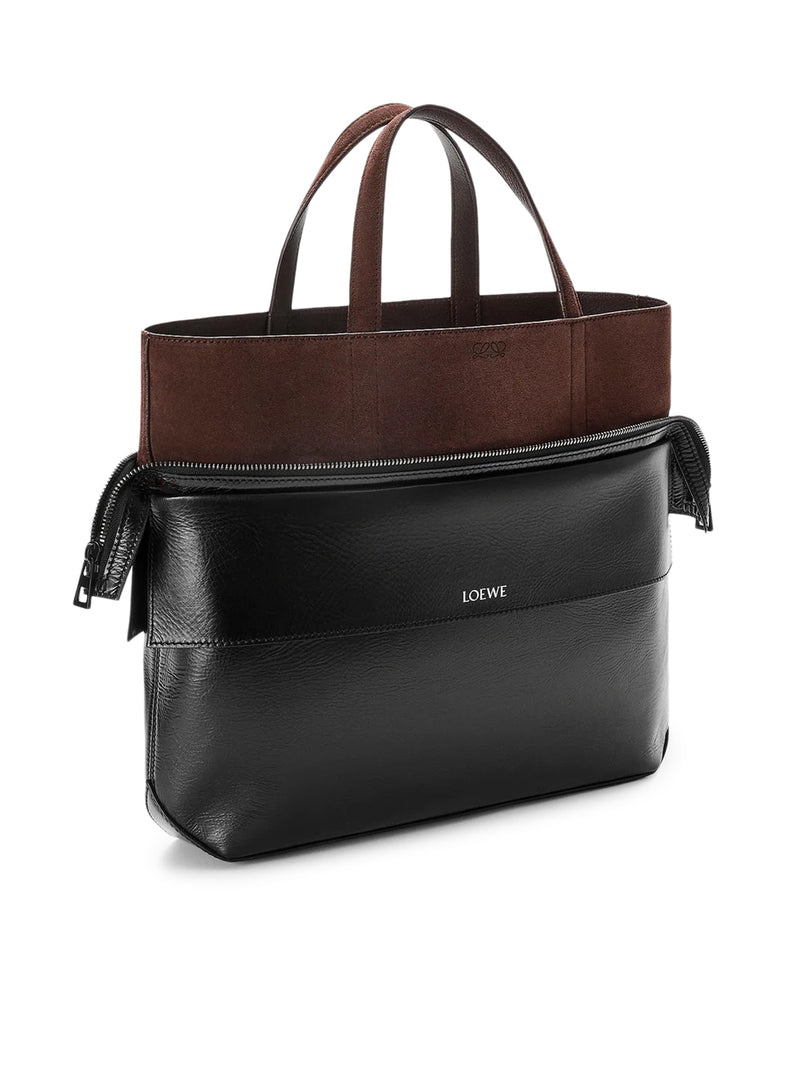 BORSA TOTE SWITCH PICCOLA IN VITELLO EFFETTO CARTA E PELLE SCAMOSCIATA