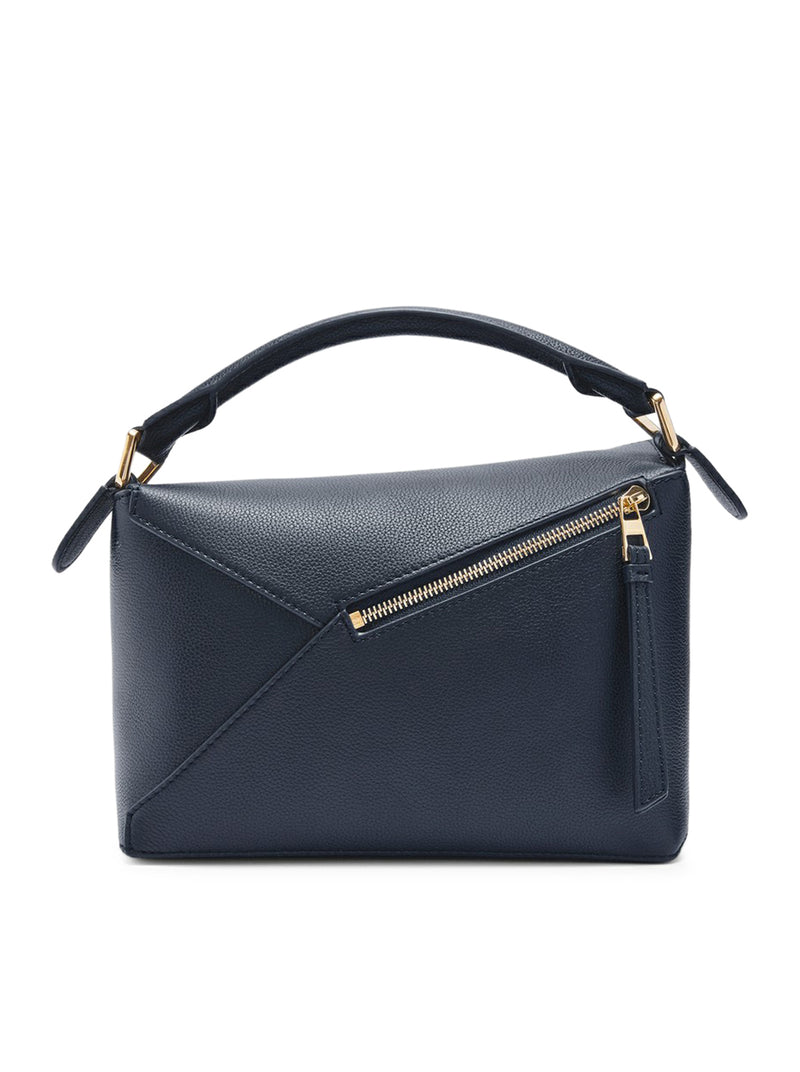BORSA PUZZLE EDGE PICCOLA IN PELLE DI VITELLO GRANATA