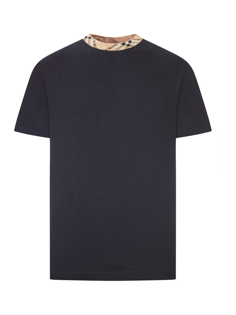 T-SHIRT IN COTONE CON FINITURE CHECK