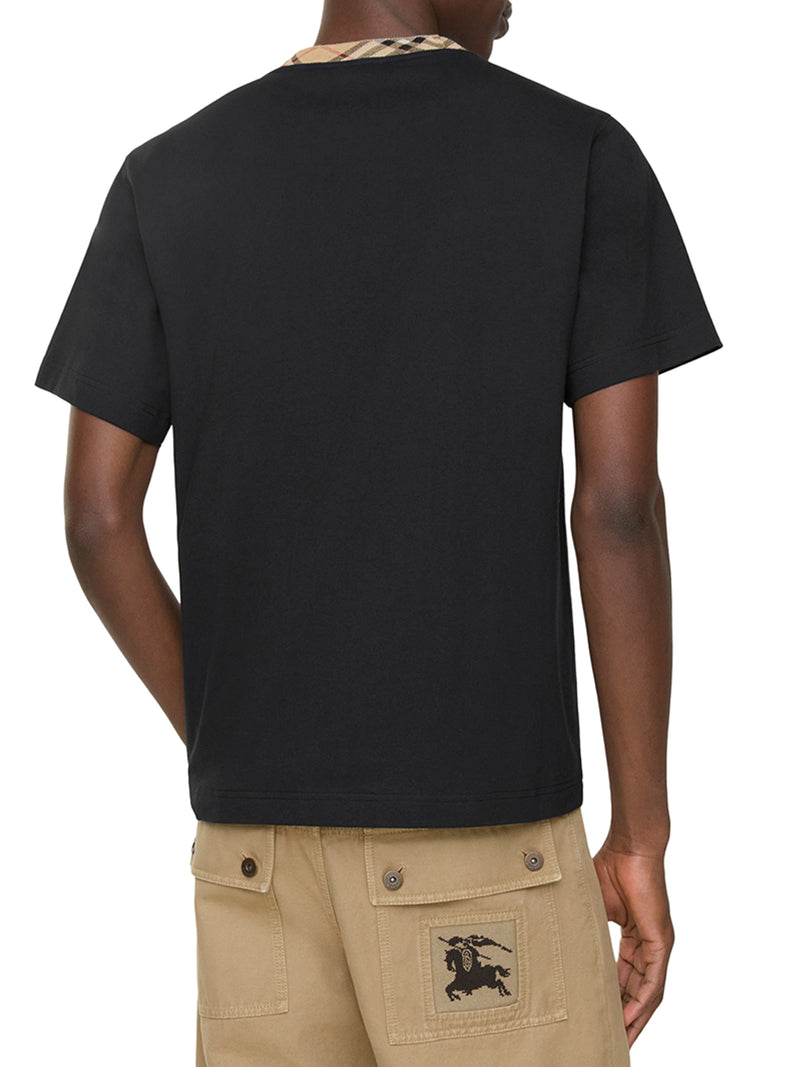 T-SHIRT IN COTONE CON FINITURE CHECK
